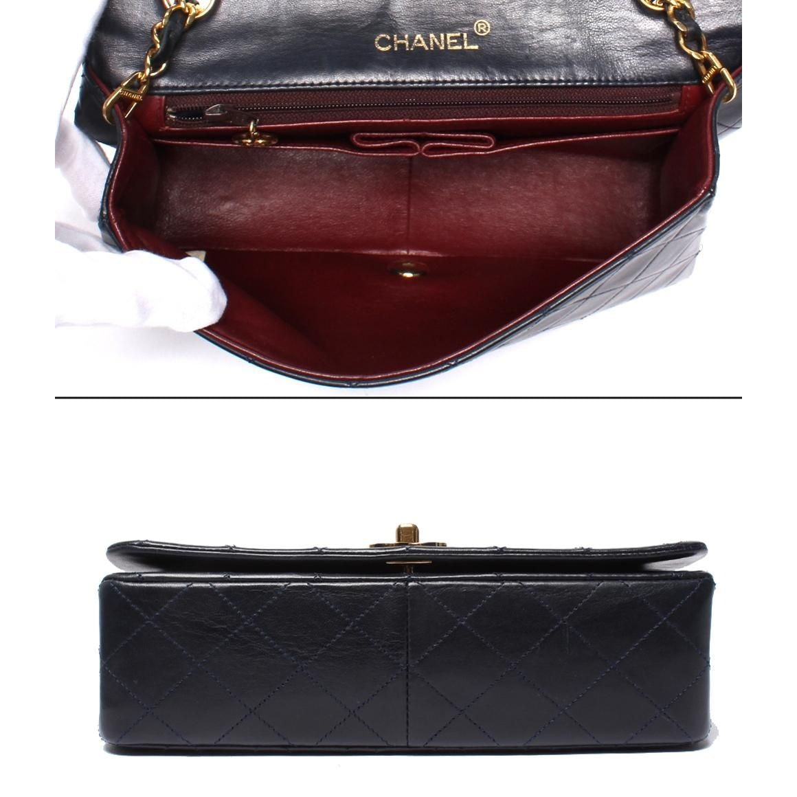 Chanel Chain Shoulder Bag Quilted Full Flap Gold Lambskin — view 3