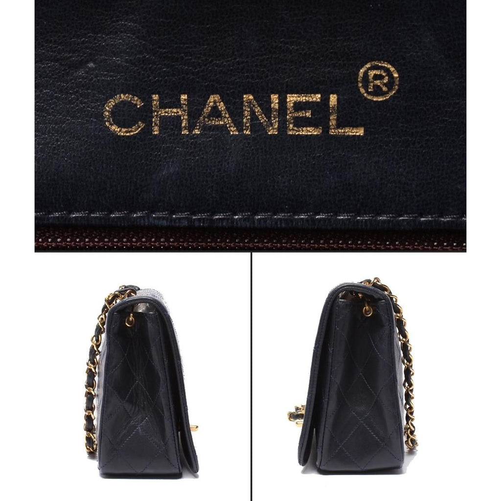 Chanel Chain Shoulder Bag Quilted Full Flap Gold Lambskin — view 4