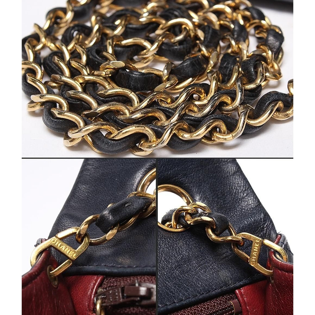 Chanel Chain Shoulder Bag Quilted Full Flap Gold Lambskin — view 7