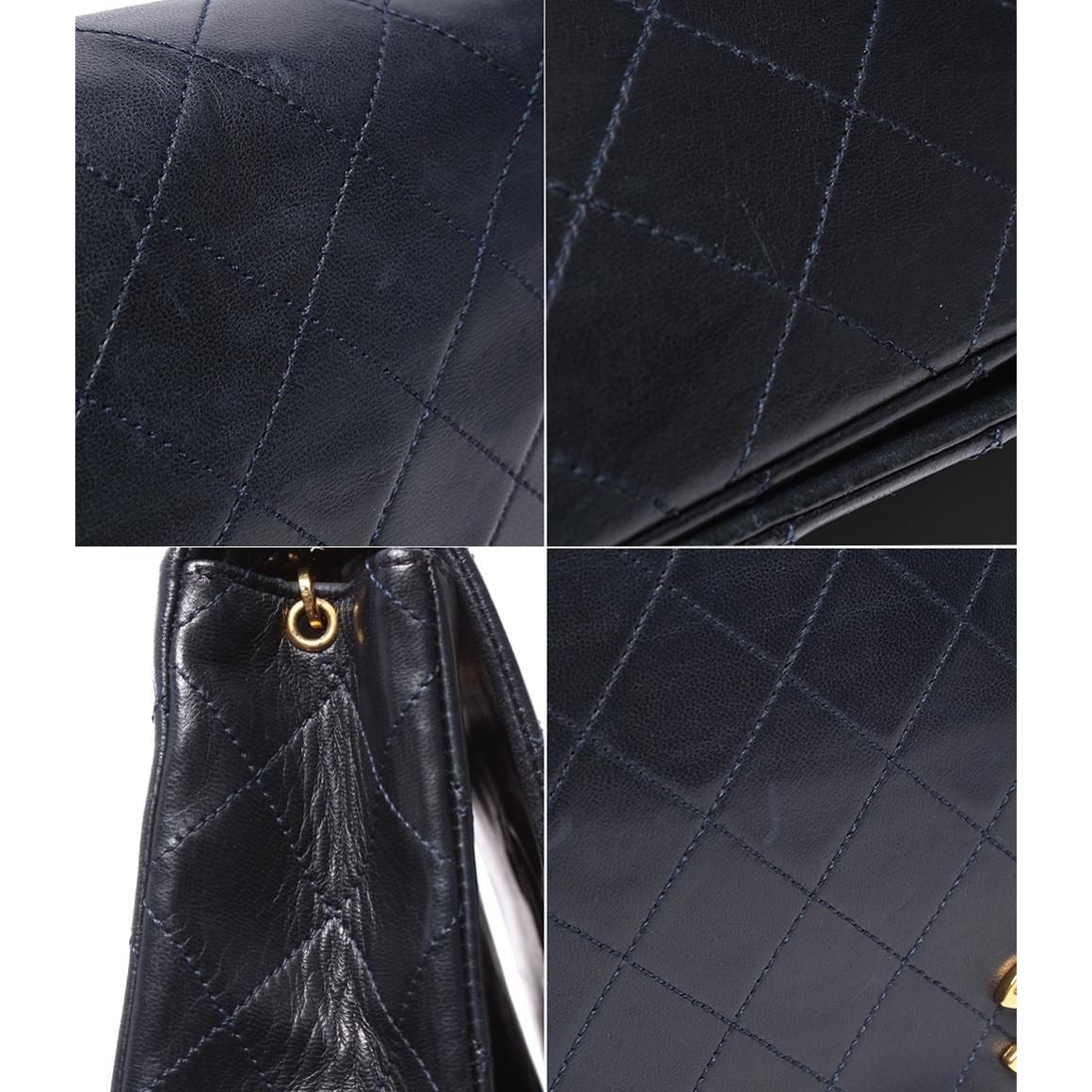 Chanel Chain Shoulder Bag Quilted Full Flap Gold Lambskin — view 8