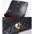 Chanel Chain Shoulder Bag Quilted Full Flap Gold Lambskin — view 9