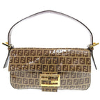 Fendi Zucchino Mamma Bucket Brown Handbag 0894