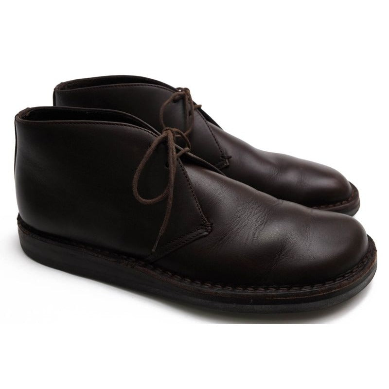Prada Chukka Boots Shoes Men Leather Dark Brown Psu644 Flat Sole Plain — view 2