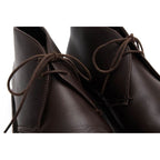Prada Chukka Boots Shoes Men Leather Dark Brown Psu644 Flat Sole Plain — view 6