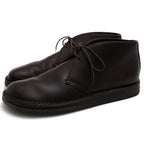 Prada Chukka Boots Shoes Men Leather Dark Brown Psu644 Flat Sole Plain