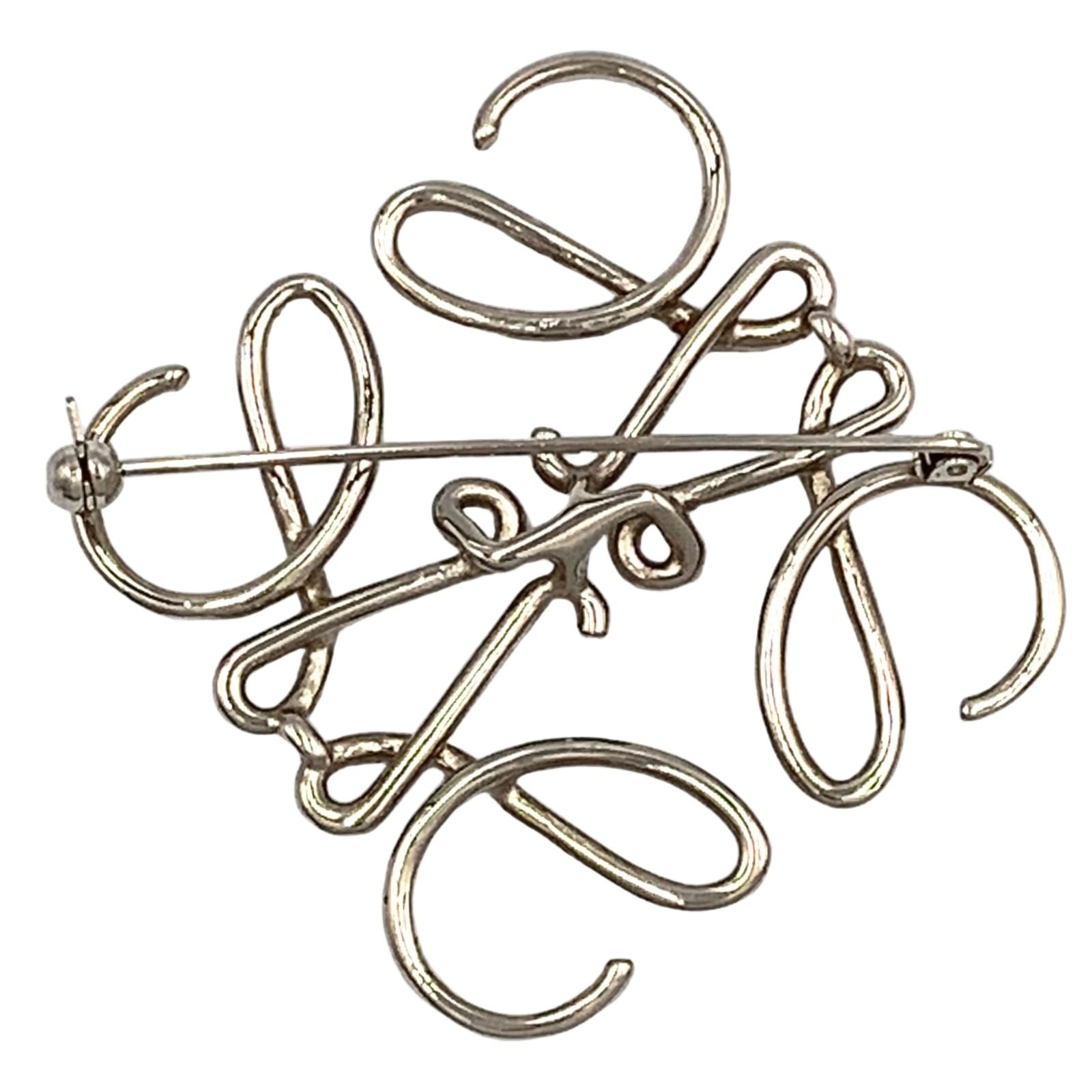 Loewe Anagram Brooch Metal Silver — view 2