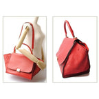 Celine Shoulder Bag Trapeze Red 2-Way with Strap — view 2