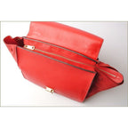 Celine Shoulder Bag Trapeze Red 2-Way with Strap — view 3