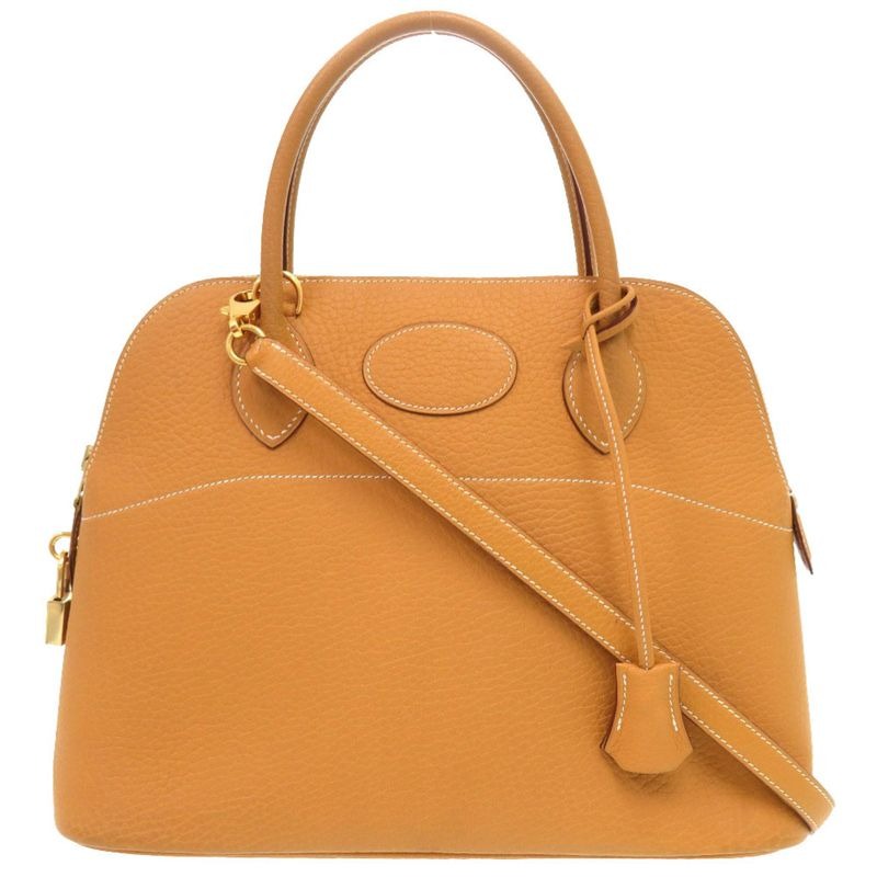 Hermes Bolide 31 Fjord Natural Sable Gold Hardware Handbag Brown