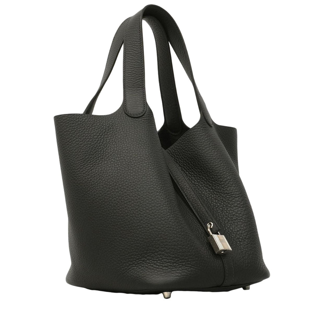 Hermes Handbag Picotin Lock MM Taurillon Clemence Caviar Silver — view 2