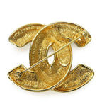 Chanel Brooch Quilted Stitching Coco Mark Metal Gold Plated Accessory Small — view 3