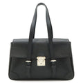 Louis Vuitton Epi Segur MM Shoulder Bag Leather Noir Black Silver