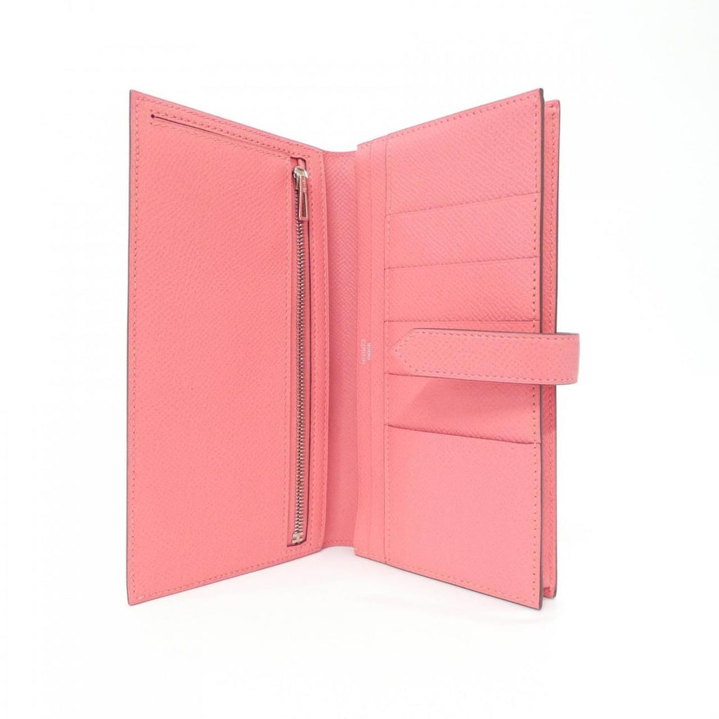 Hermes Bearn Souffle Wallet Rose Azalee — view 5
