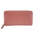 Gucci Round Zipper Long Wallet Pink