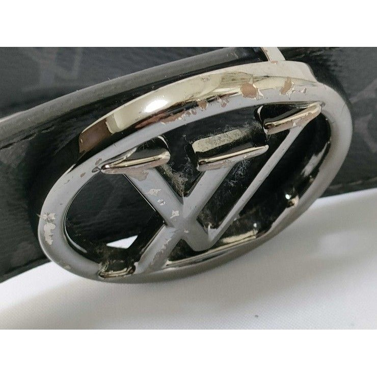 Louis Vuitton Belt Ceinture LV Circle Black Monogram Eclipse Leather — view 2