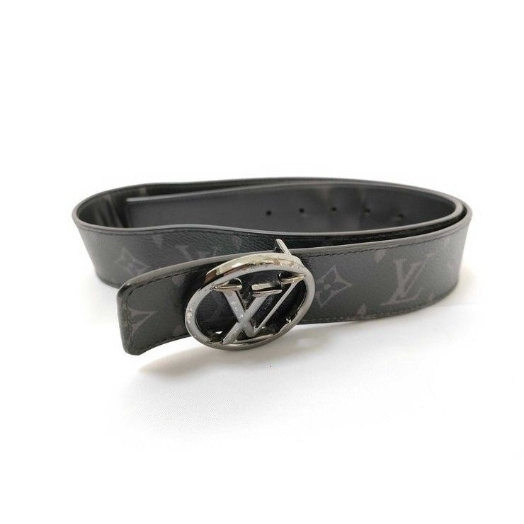 Louis Vuitton Belt Ceinture LV Circle Black Monogram Eclipse Leather