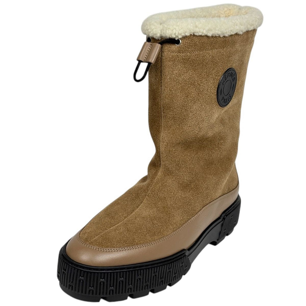 Hermes Short Boots Lava Sole Shoe Tsuye Dobra Brown