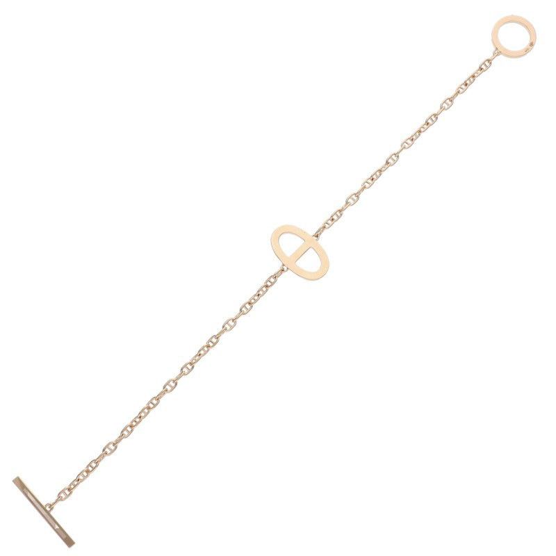 Hermes Chene Dancre Contour 18K Pink Gold Diamond Bracelet Sh — view 3