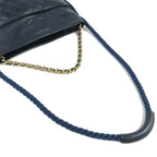 Chanel Quilted Rope Handle Navy Gold Leather 2-Way Tote Shoulder Bag — view 4