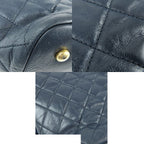 Chanel Quilted Rope Handle Navy Gold Leather 2-Way Tote Shoulder Bag — view 7