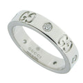 Gucci GG Icon Slim 5 P Diamond Ring 18K White Gold 750 9