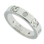 Gucci GG Icon Slim 5 P Diamond Ring 18K White Gold 750 9