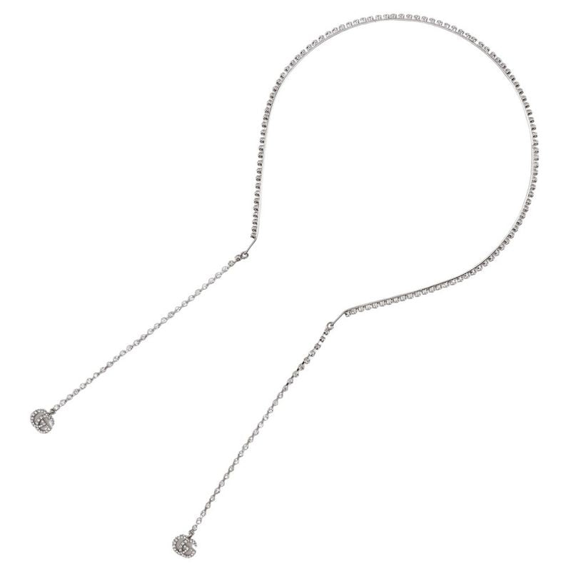 Gucci Headband GG Metal and Rhinestone Silver — view 2