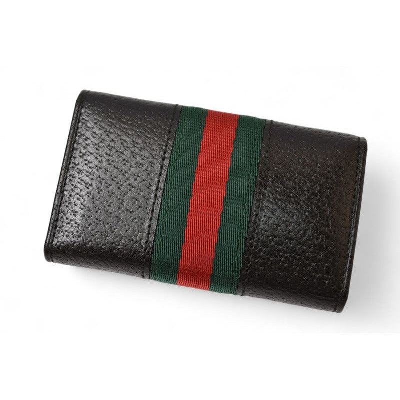 Gucci Outlet Key Case Holder 6-stacks Pigskin Sherry Line Black 033 — view 8
