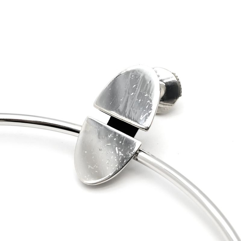 Hermes Earrings Silver 925 AG SV Loop Hoop Swing — view 5