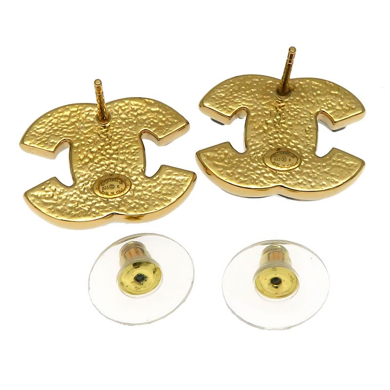 Chanel Iconic CC Black and Gold-Tone Earrings — view 5