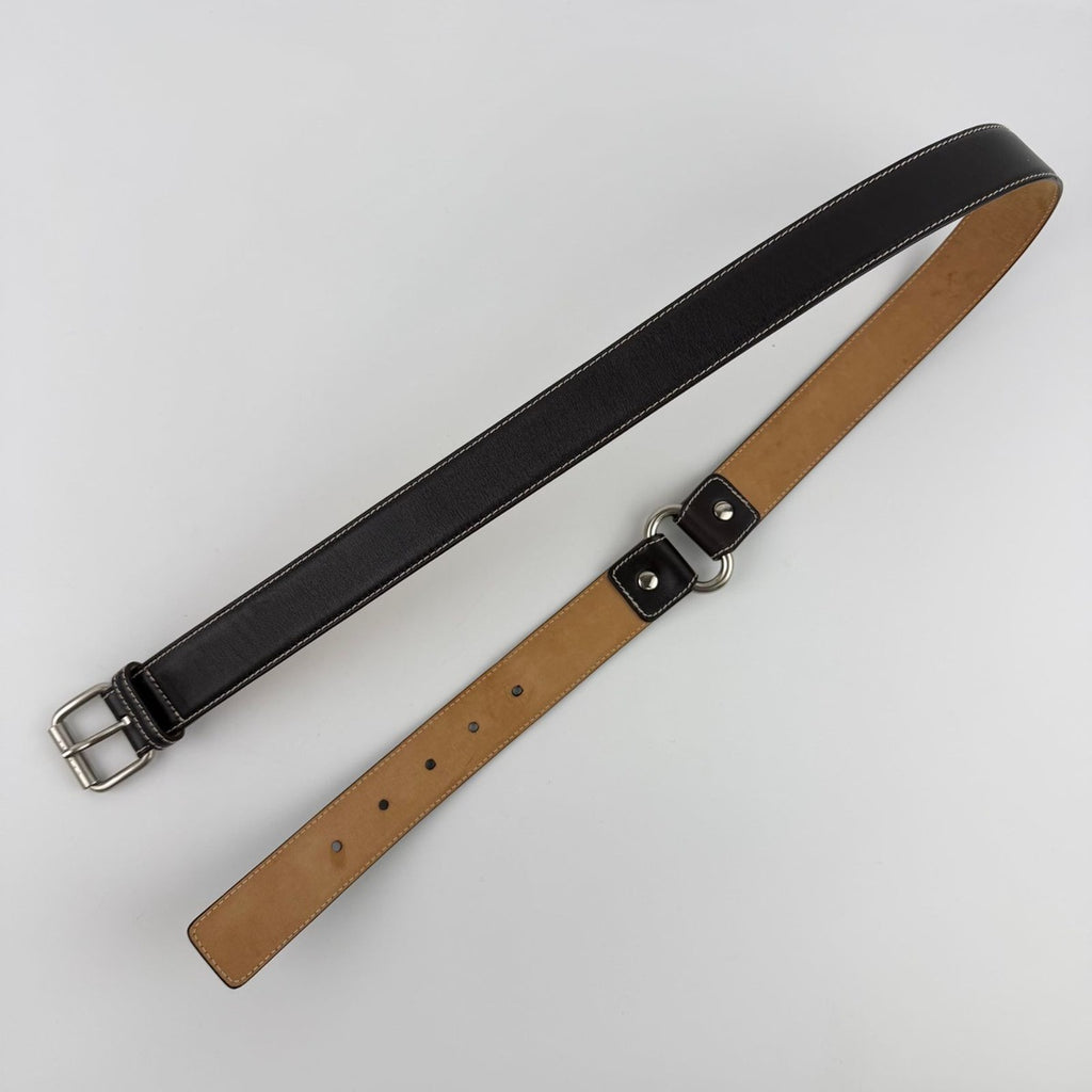 Celine Belt Leather Dark Brown Vintage — view 3