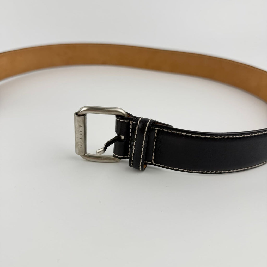 Celine Belt Leather Dark Brown Vintage — view 9