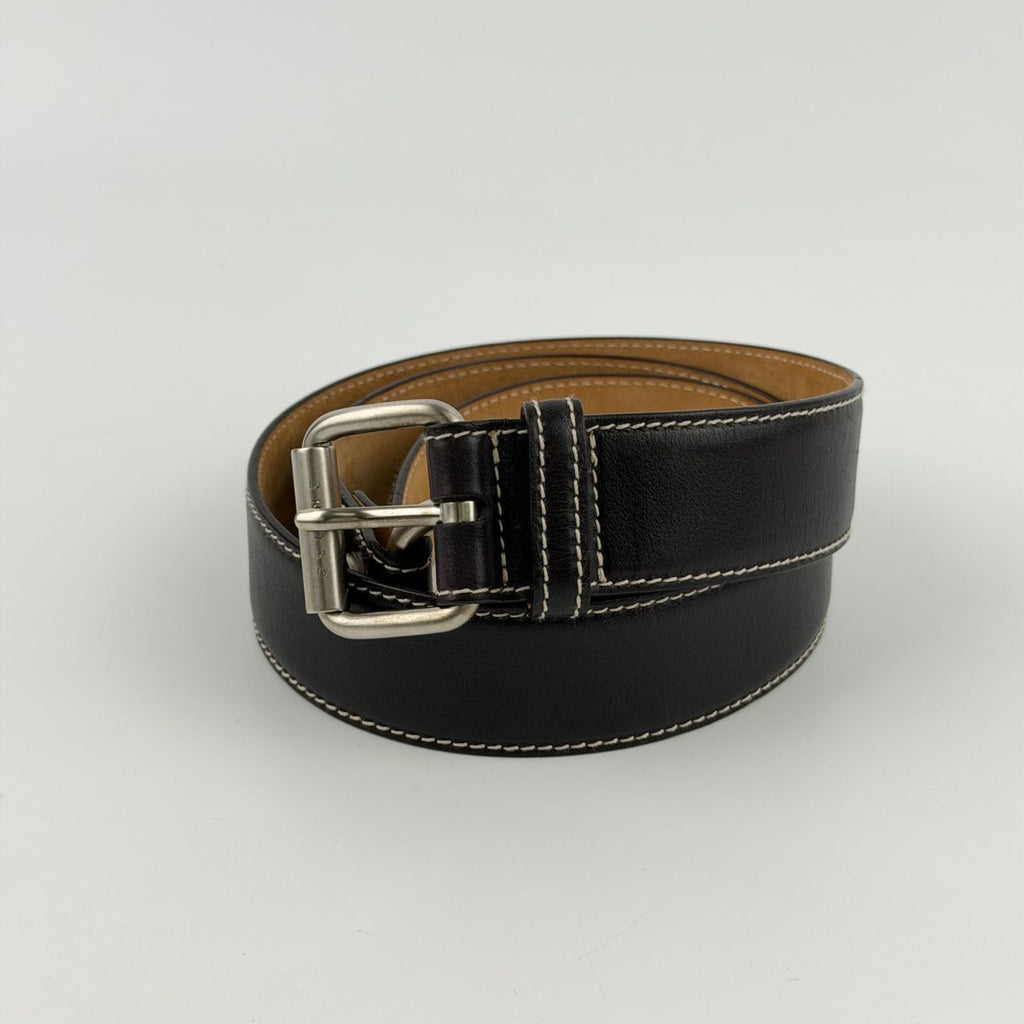 Celine Belt Leather Dark Brown Vintage
