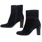 Gucci Short Boots Size 37 Black Suede Studded Shoes — view 4