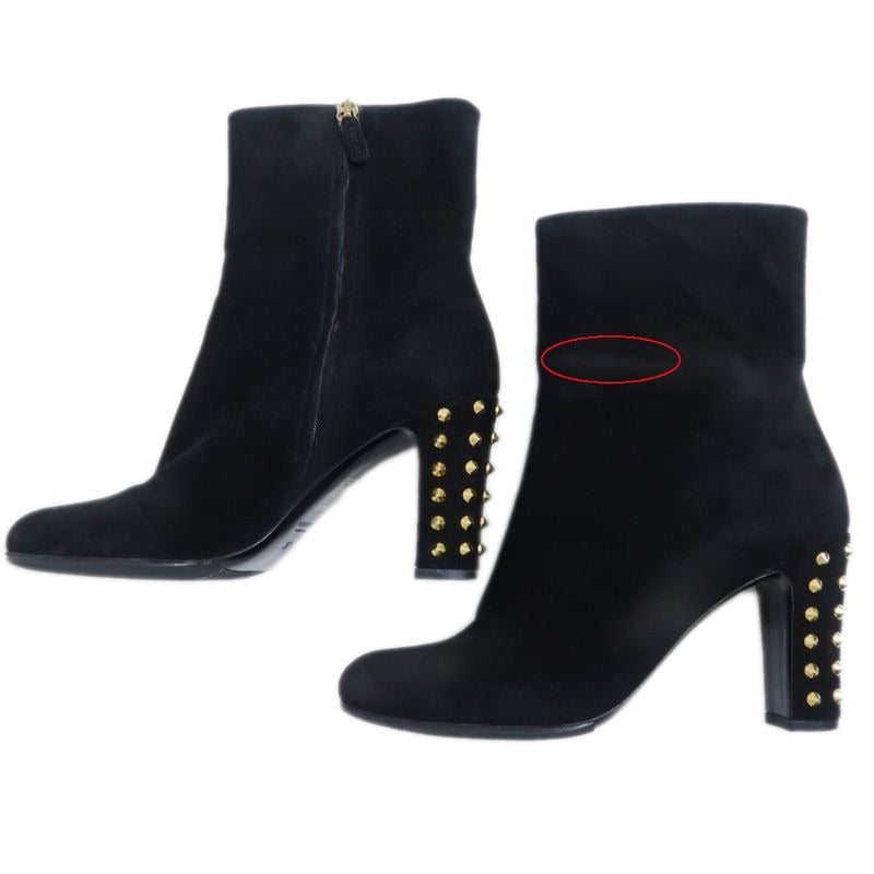 Gucci Short Boots Size 37 Black Suede Studded Shoes — view 4