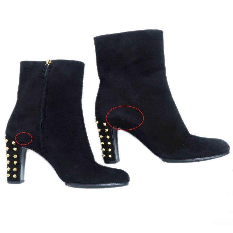Gucci Short Boots Size 37 Black Suede Studded Shoes — view 5