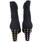 Gucci Short Boots Size 37 Black Suede Studded Shoes — view 6