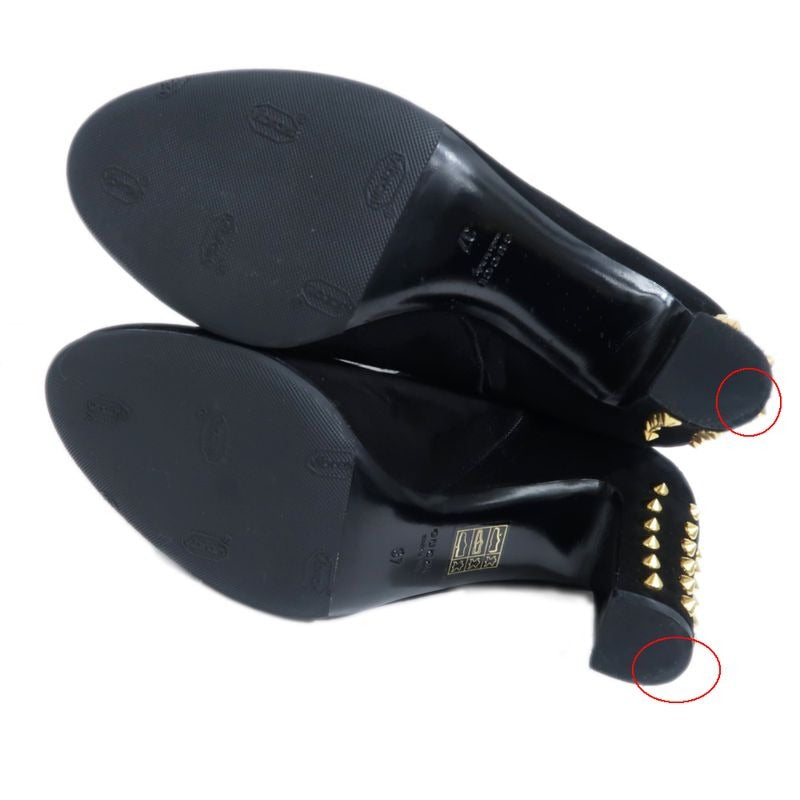 Gucci Short Boots Size 37 Black Suede Studded Shoes — view 7