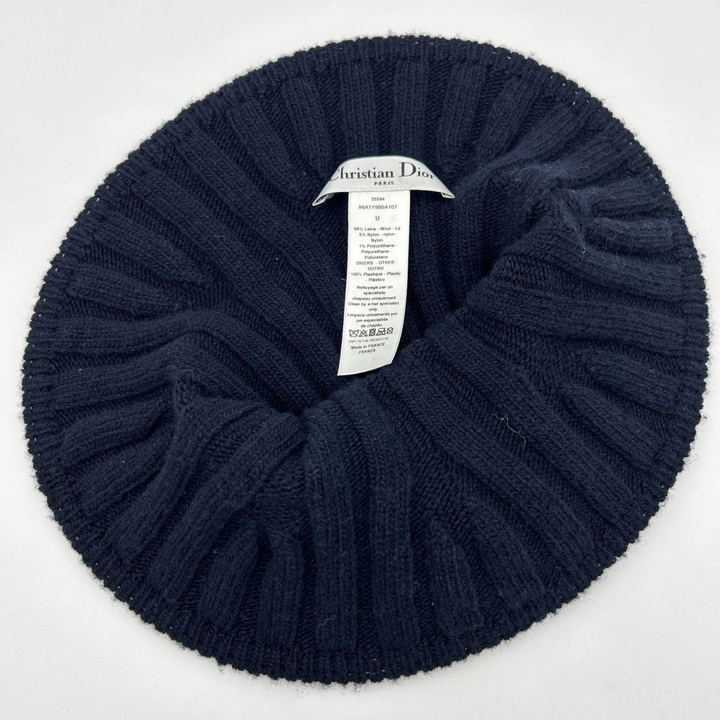 Dior Arty Heather Tulip Hat Wool Blend Hat Navy — view 5