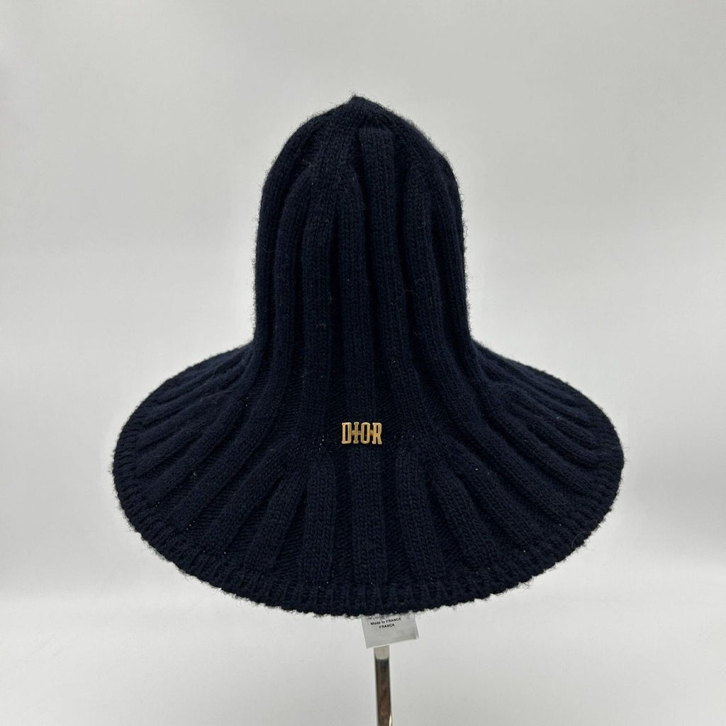 Dior Arty Heather Tulip Hat Wool Blend Hat Navy