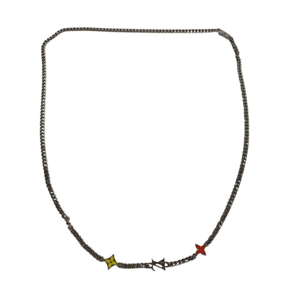 Louis Vuitton Necklace Monogram Low Metal Silver