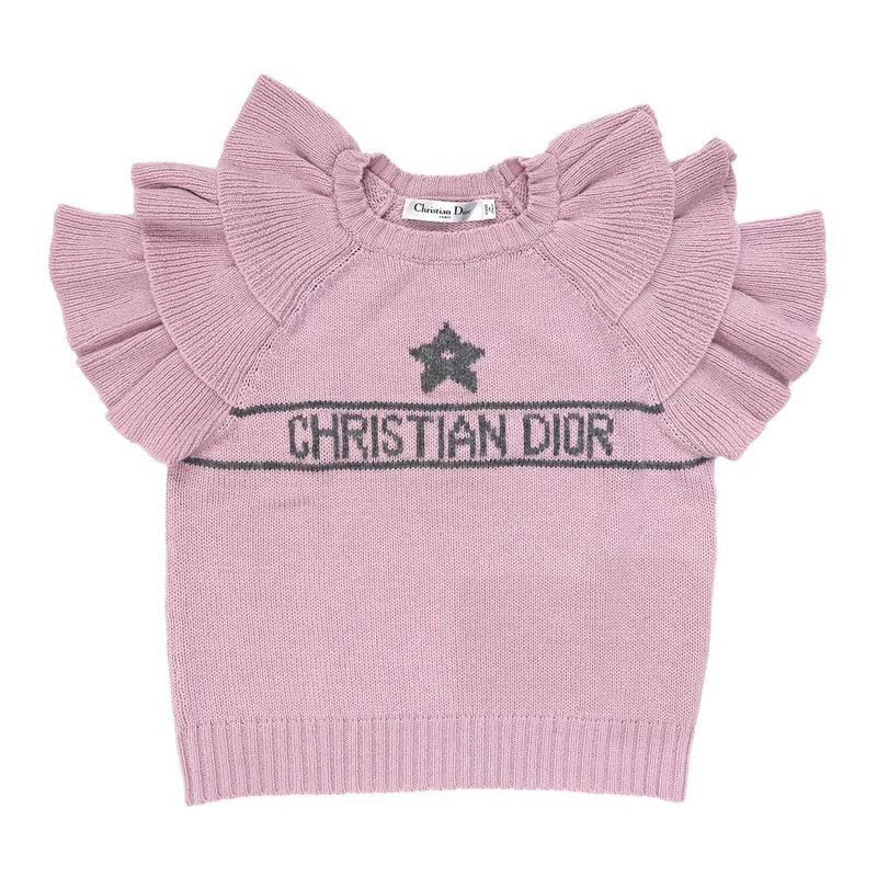 Dior Short Sleeve Knit Ruffles 36 Sizes Pink 344 S13 Bm003 Cashmere