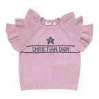 Dior Short Sleeve Knit Ruffles 36 Sizes Pink 344 S13 Bm003 Cashmere