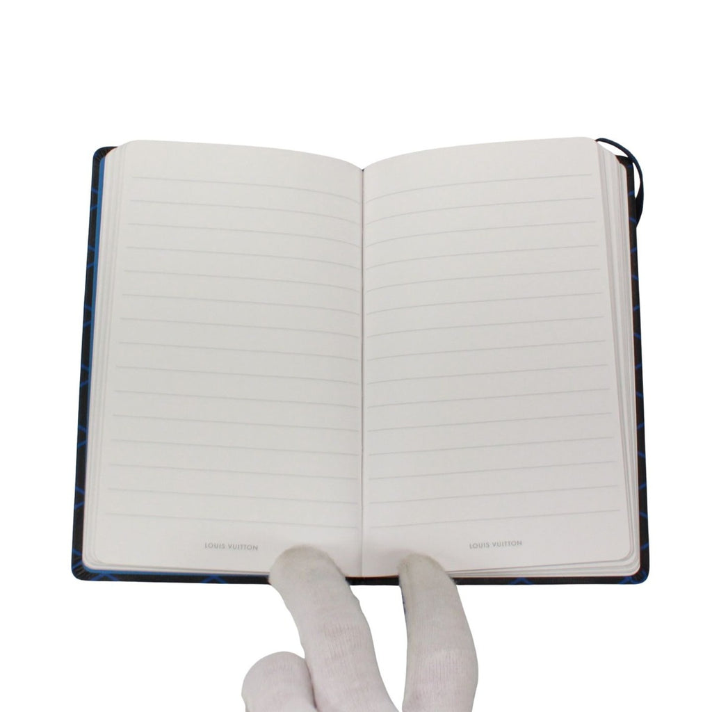 Louis Vuitton Cahier Andre MM Leather Black Blue Notebook — view 5