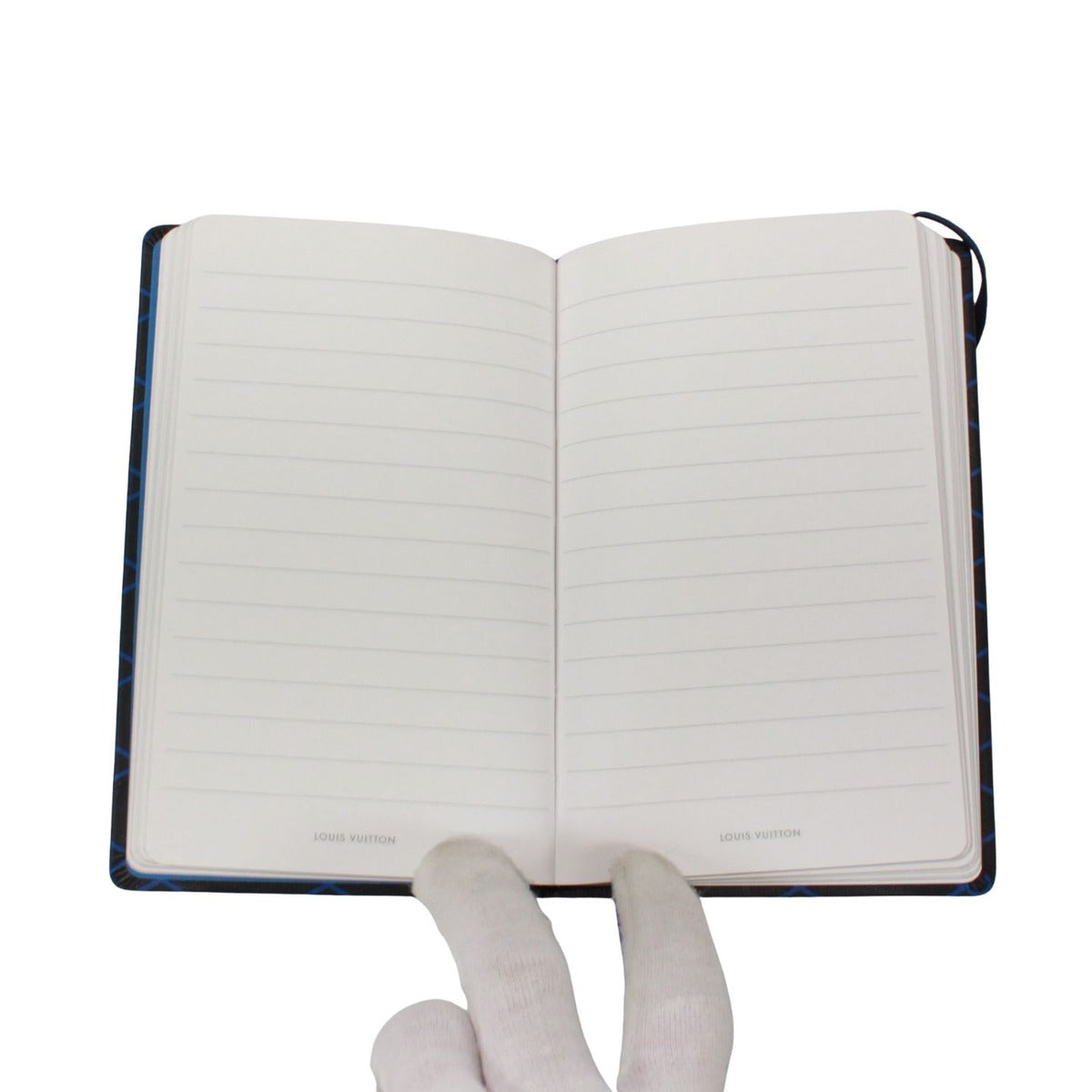 Louis Vuitton Cahier Andre MM Leather Black Blue Notebook — view 5