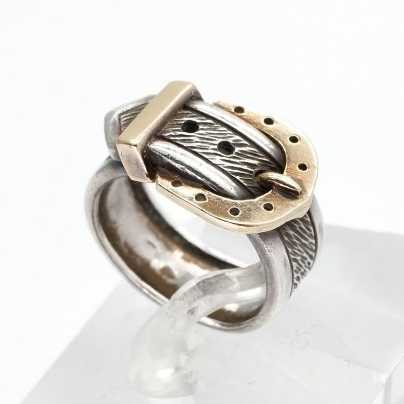 Hermes Ring 750 925 Silver Vintage Belt Horseshoe Combination