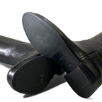 Prada Embossed Logo Long Boots with Buckle Strap 38 Black Leather Shoes Middle — view 7
