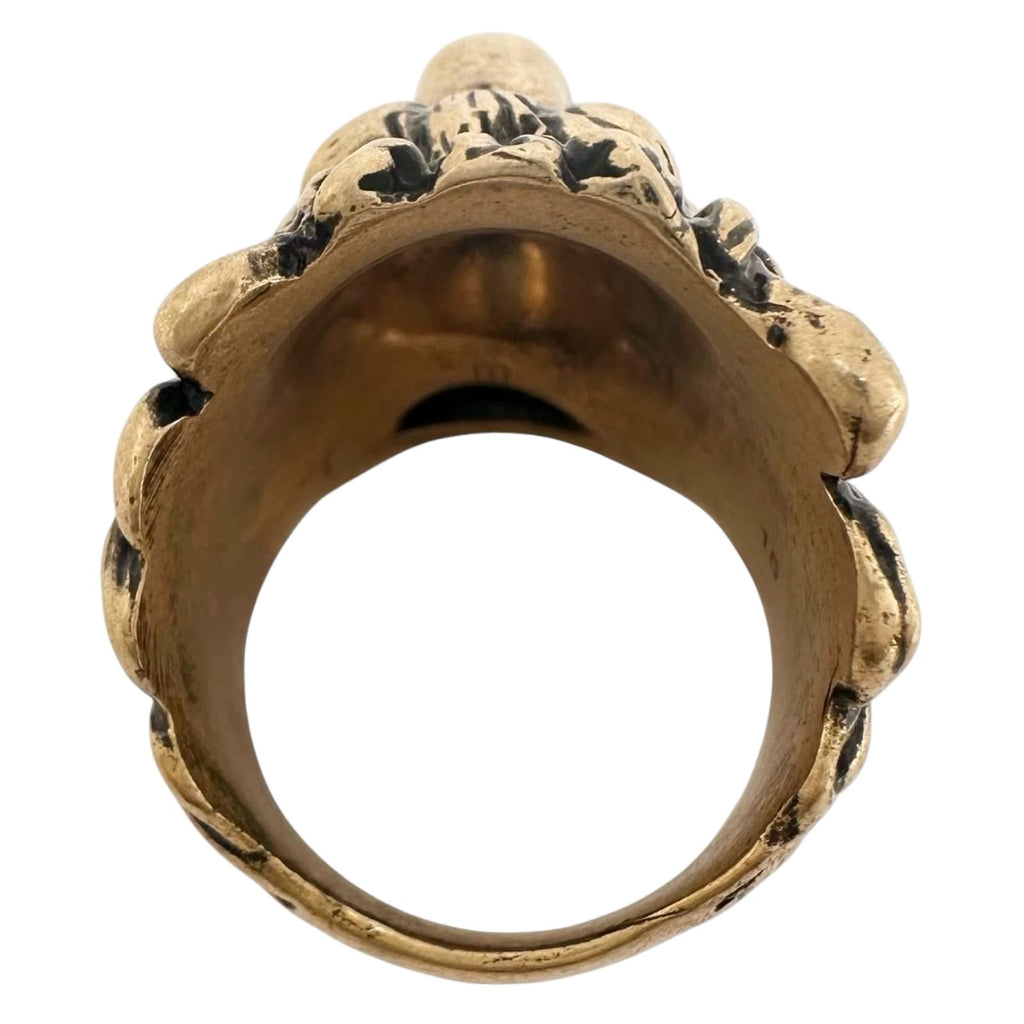 Gucci Lion Head Metal Gold Ring