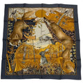Hermes Scarf Silk Carre 90 Chasse Au BOIS Forest Hunting Gray