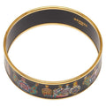 Hermes Emile GM Cloisonne Black Gold Plated